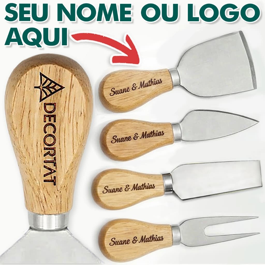 Kit Faca de Queijo Personalizado - Lembrancinha de Casamento e Padrinhos Aço Inox Gravação a Laser 2