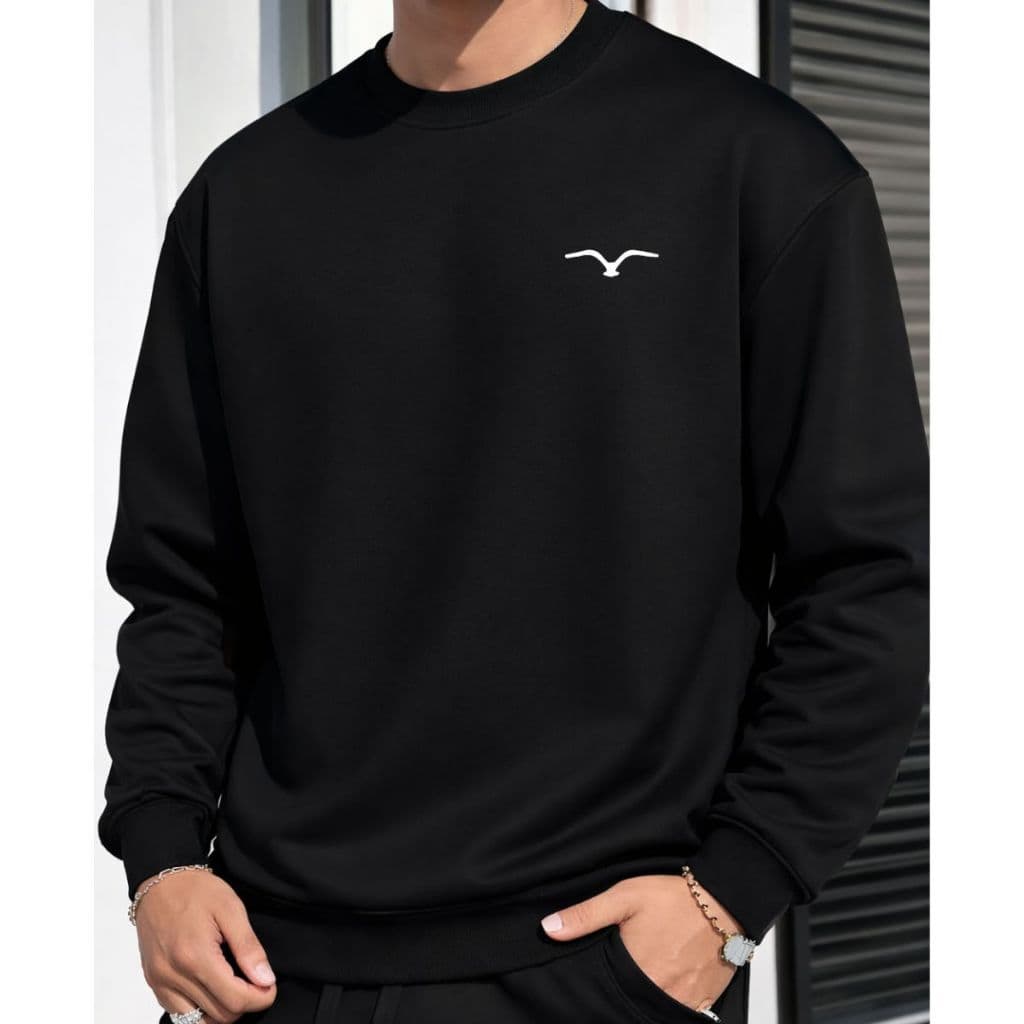 Moletom Masculino Algodão Flanelado Casaco Gola Redonda Confortável Oferta