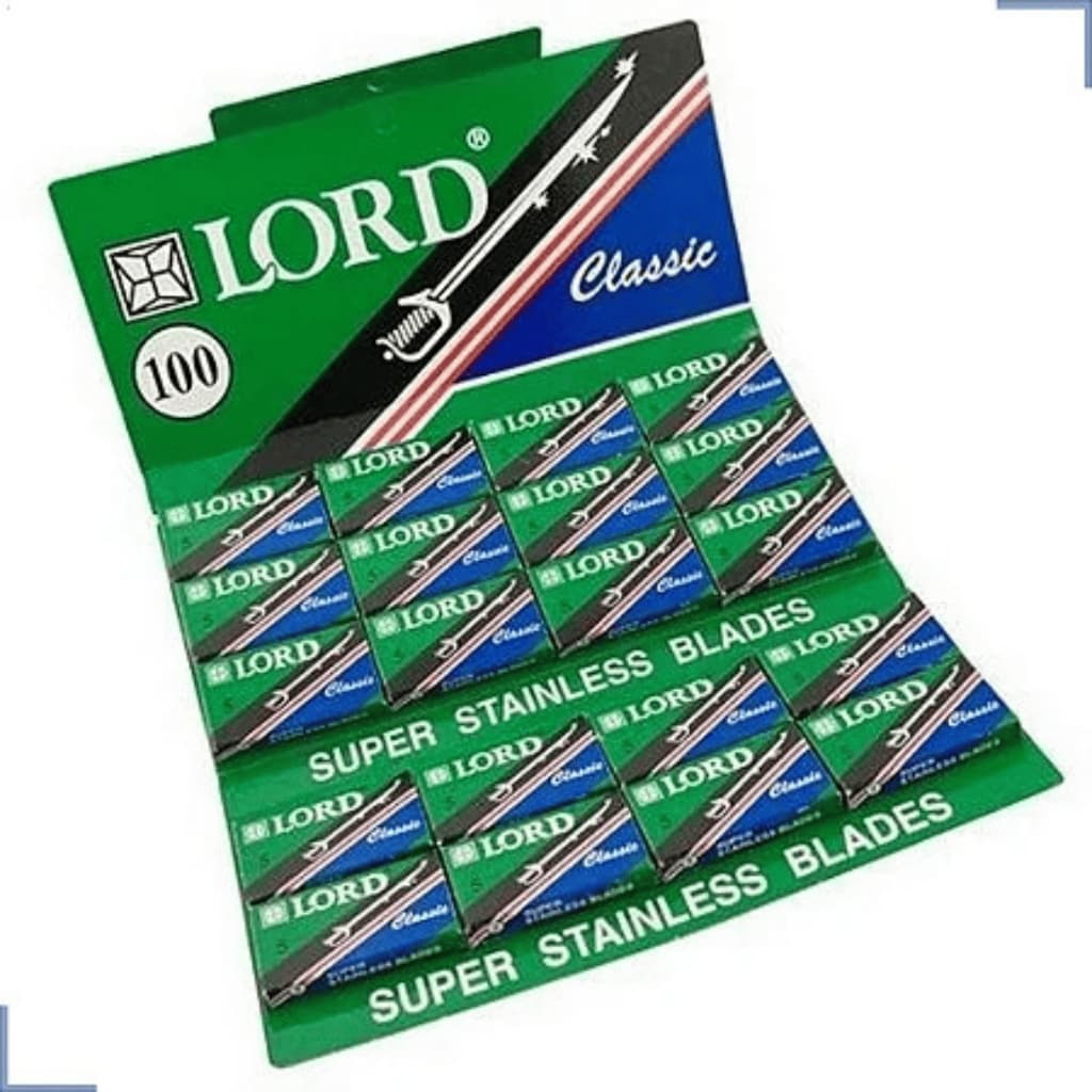 Kit Com 500 Lâminas de Baberar Lord Classic Verde Profissional Cartela