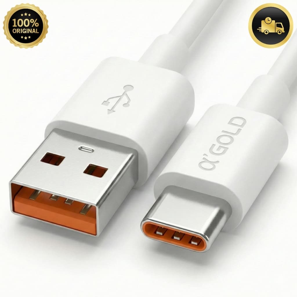Cabo Carregador Tipo C Usb Turbo 6A Carregamento Rápido 1m Original Qualidade A'Gold Tipo-C Durável