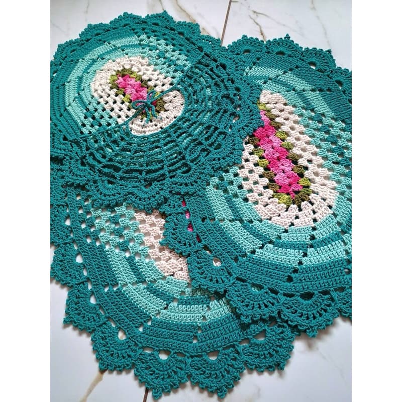 Jogo de banheiro em crochê artesanal - toque de elegância