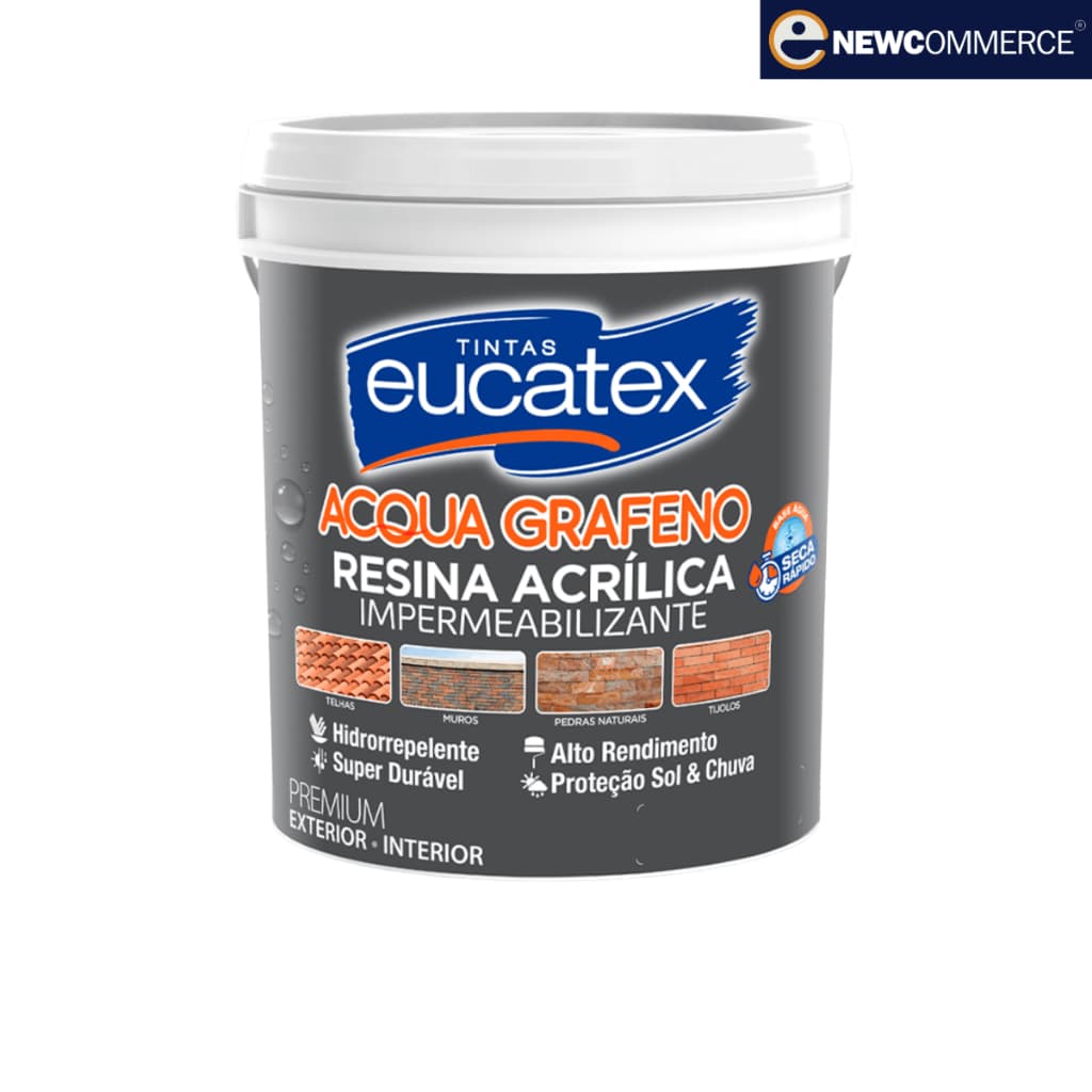 Resina Acrílica Base Água Incolor 18 Litros Eucatex +10 Metros De Manta