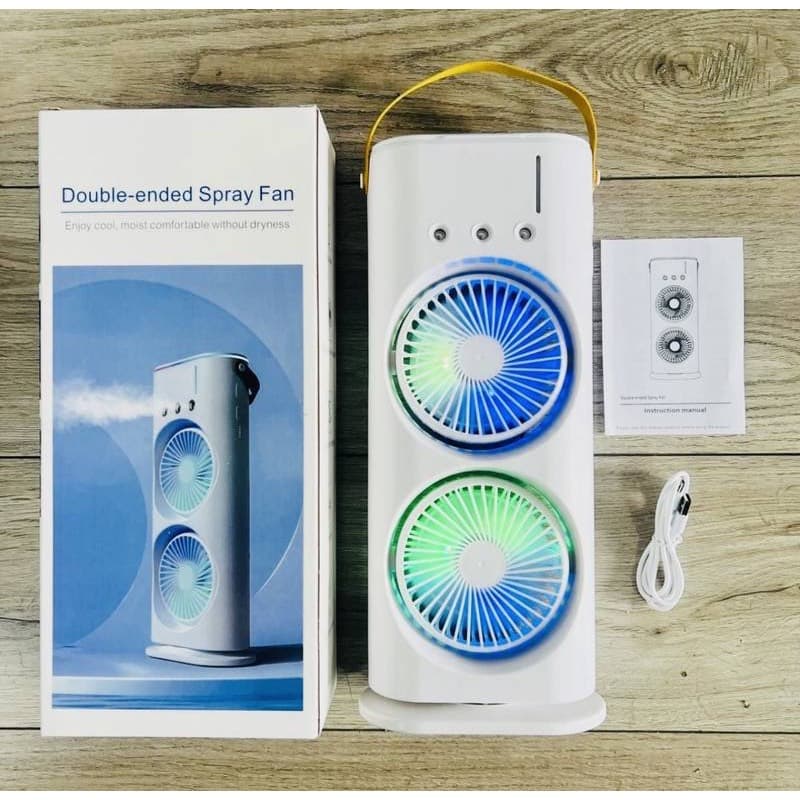 Ventilador Umidificador Duplo Torre 3 Velocidades Portátil Climatizador Ar Condicionado USB