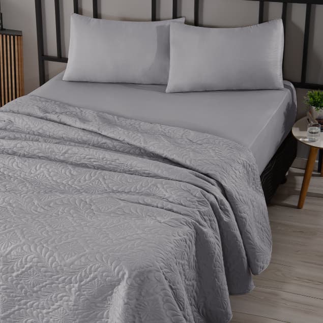 Colcha Casal 3 Peças Cobre Leito Casal Tecido Premium Luxo Slim