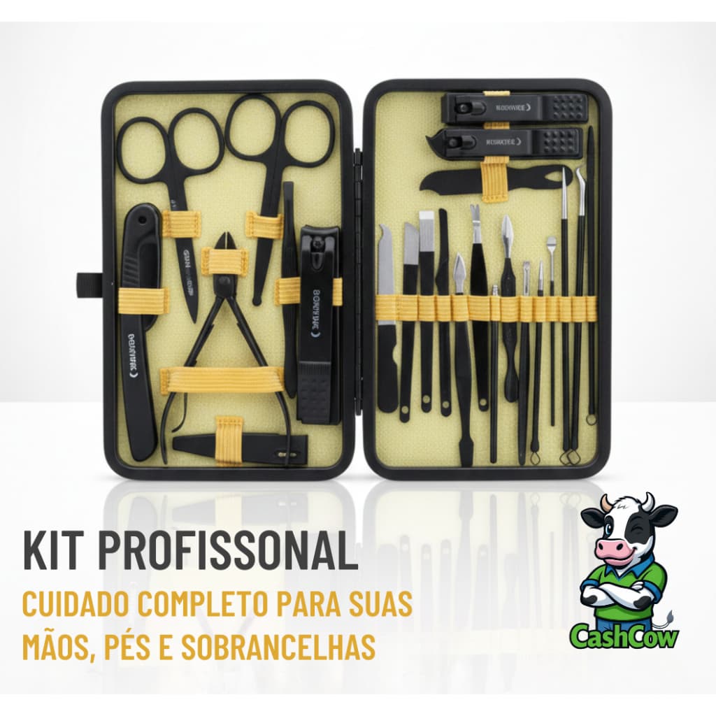 Kit Manicure 24 Peças Completo Unhas, Sobrancelhas E Mais