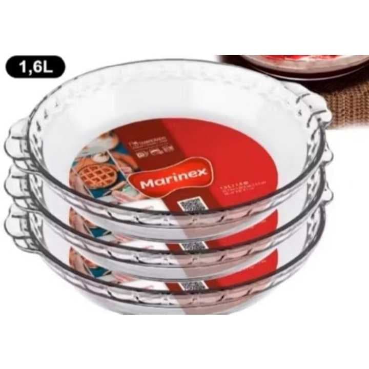 Travessa Marinex 1,6L de Vidro Refratário – Ideal para Forno e Micro-ondas