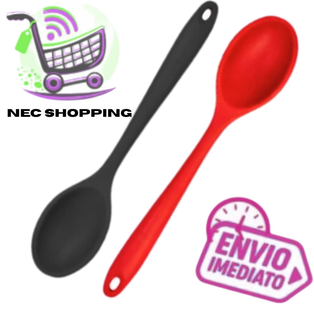 Kit 02 colher de silicone Cozinha  Resistente Casa Buffet Restaurante confeiteria