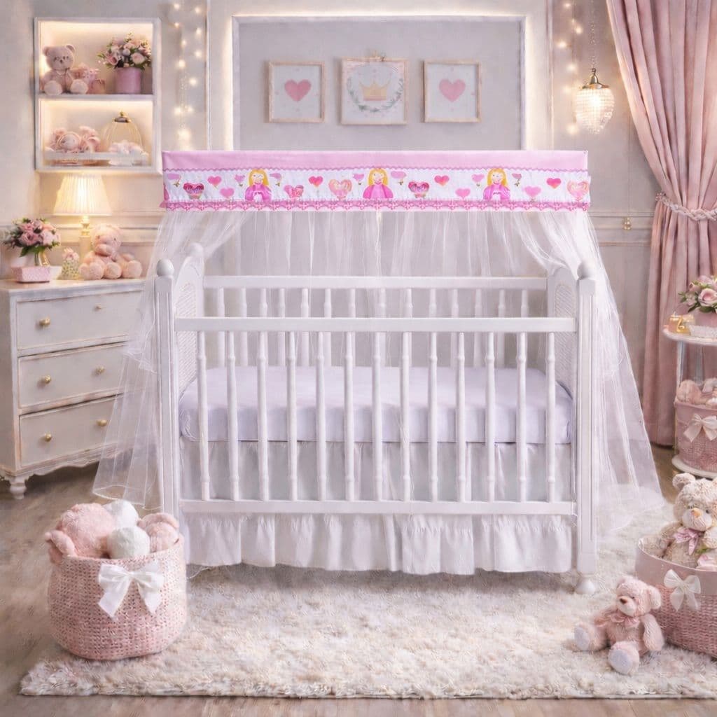 Mosquiteiro Varal de Quarto de Bebê Berço Americano Padrão Menino Menina
