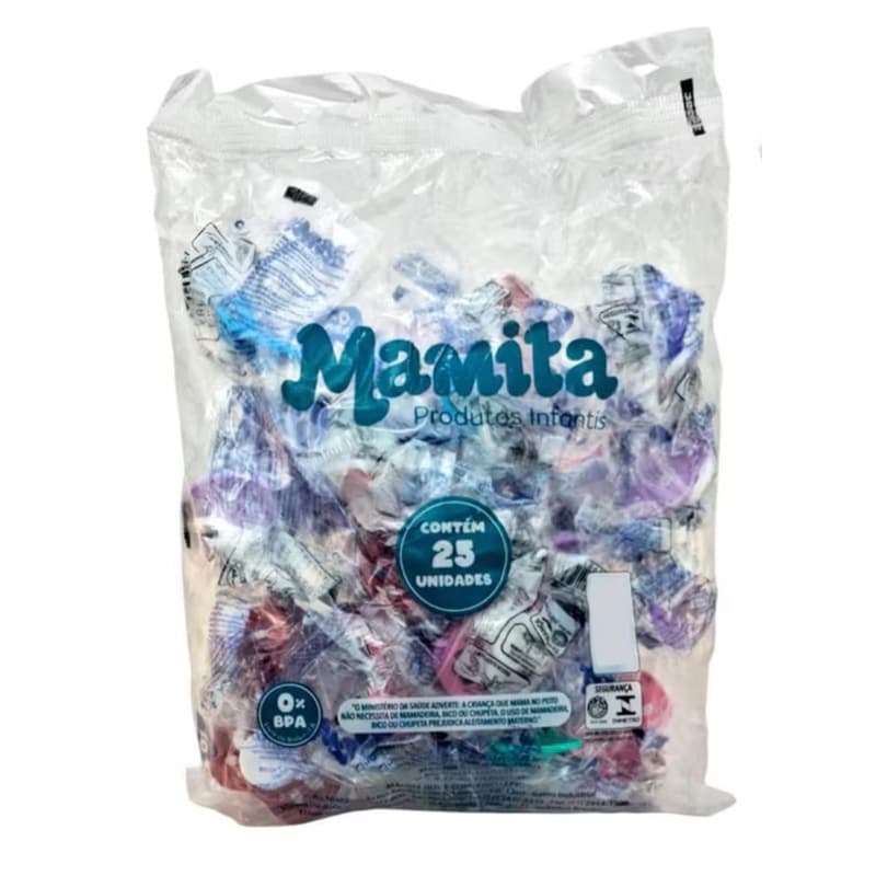 Kit 25 Chupetas Bebê Premium Ortodôntica Anatômica Bico Redondo Menino Menina Cores Sortidas Atacado Revenda Promoção