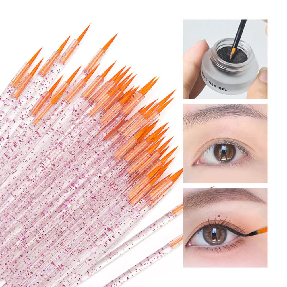 Kit 50/250 Pçs Pincéis Descartáveis De Delineador Aplicador Maquiagem