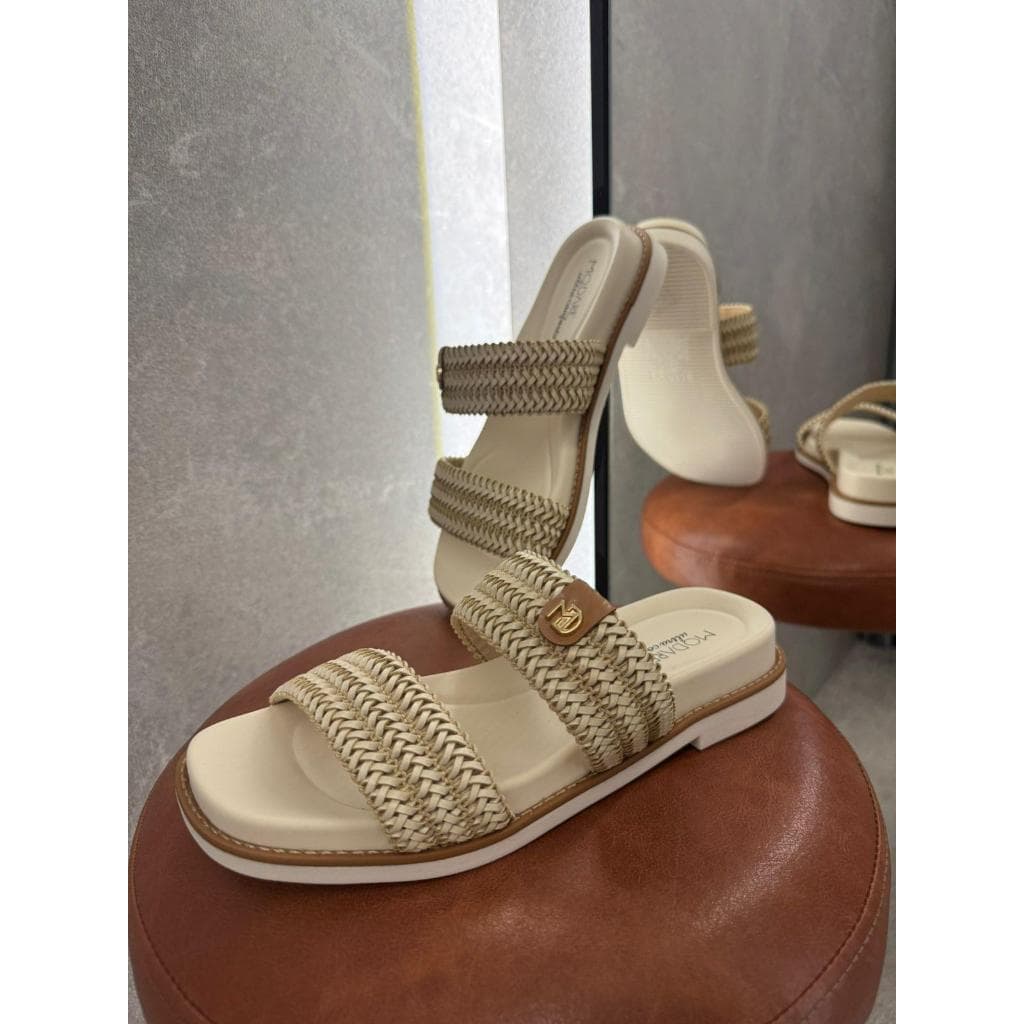 CHINELO SANDÁLIA FEMININO DE TIRA MODARE ULTRACONFORTO SOLADO ANATÔMICO CREME