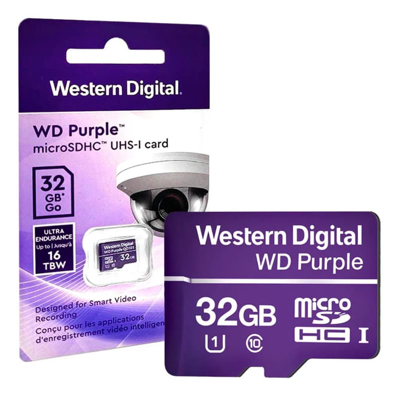 Cartão de Memória Micro SD Wester Digital WD Purple 32GB Intelbras