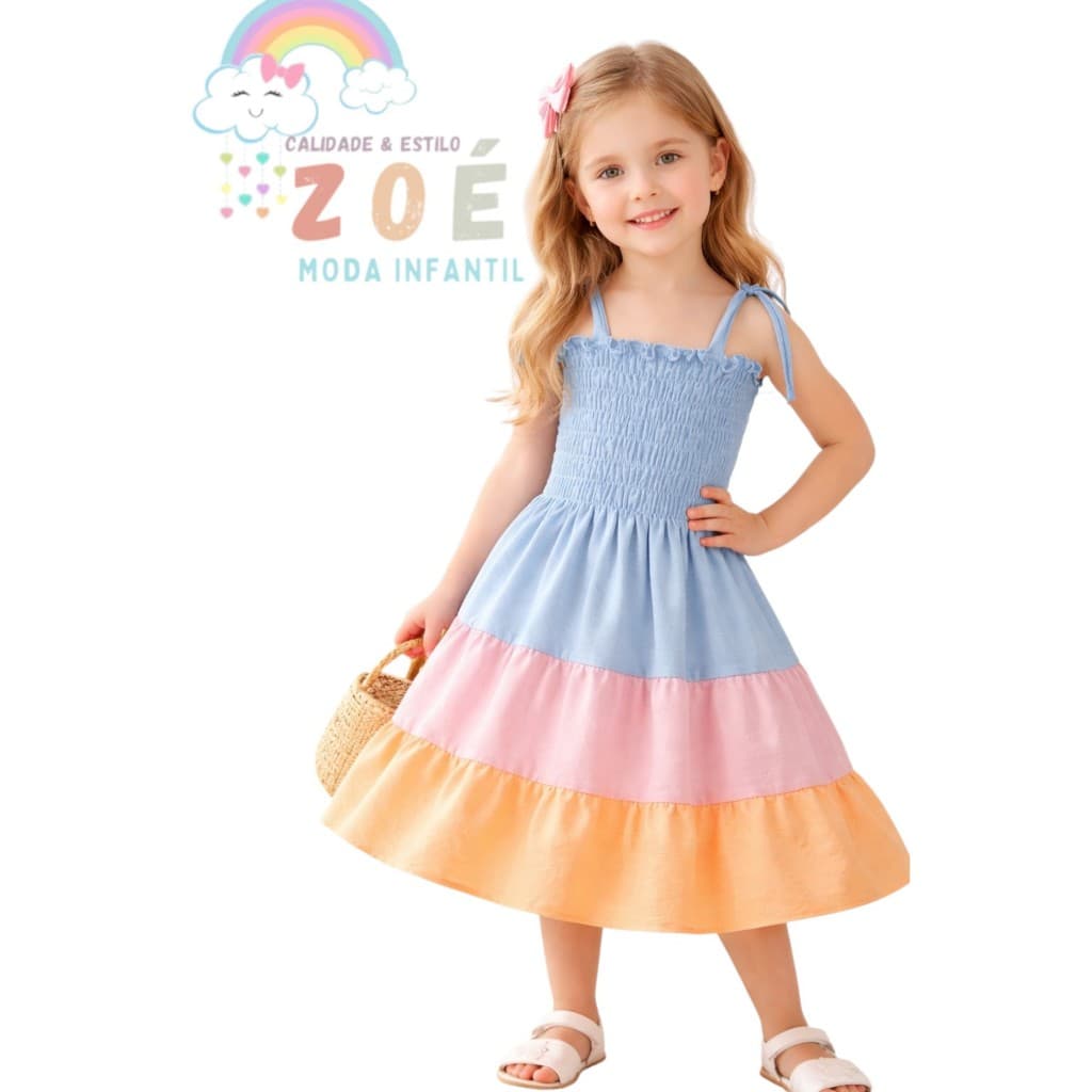 VESTIDO INFANTIL 3 BABADOS