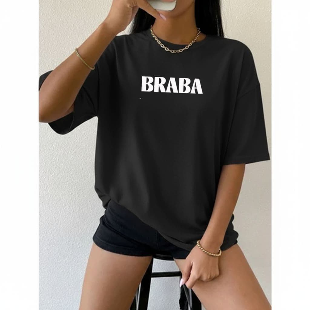 Camiseta T-shirt 100% Algodão Feminina Treino Academia Fitness Musculação BRABA - TENDENCIA MODA