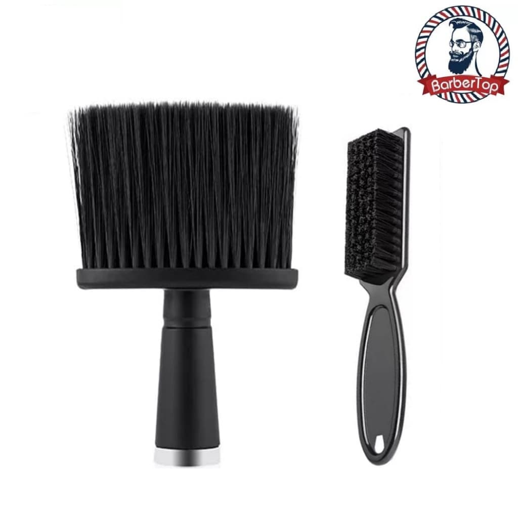 Kit Escovinha e Espanador e Escovinha de Disfarce preta Barbearia Barbeiro Espanador + Escovinha