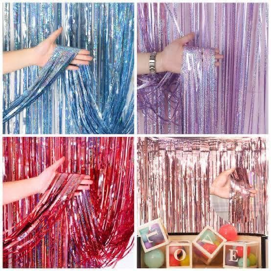 cortina de fitinha holográfica metalizada decoração pff-16/pff-17