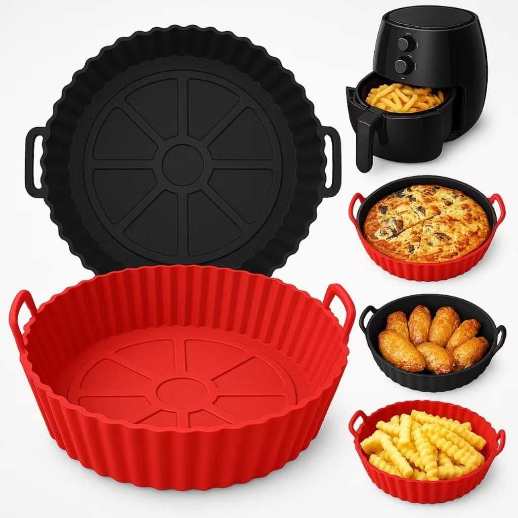 Forma Silicone Para Air Fryer Fritadeira Elétrica Micro Ondas Silicone Reutilizavel