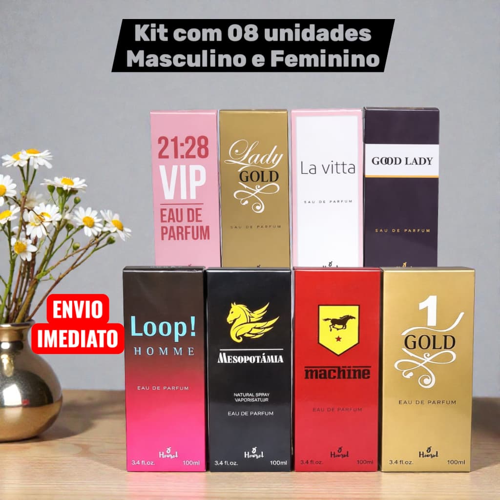 Kit Perfumes Masculino e Feminino 08 Unidades 100ml | Eau de Parfum | Envio Imediato