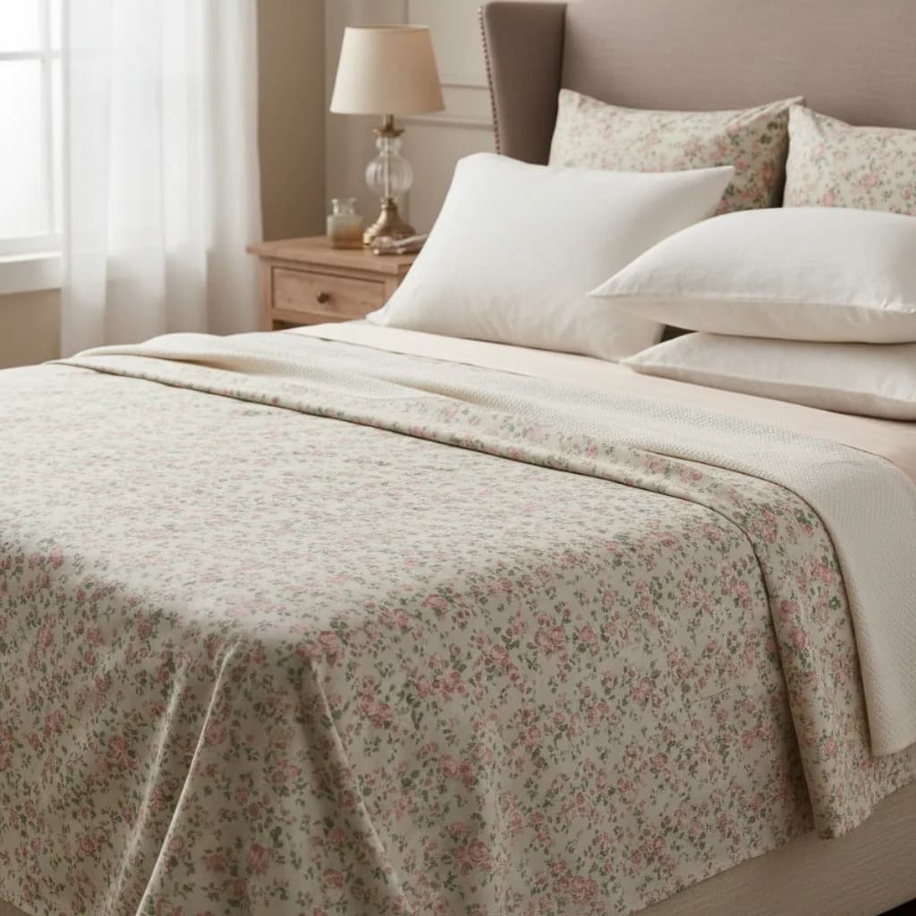 Jogo de Cama Queen 100% Algodão 150 Fios 4pçs Essenciale Estampados Lençol c/ Elastico