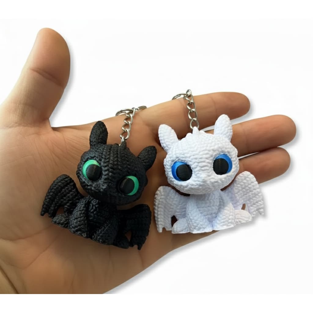Chaveiro Geek Inspirado em Banguela (Fúria da Noite) e Fúria da Luz – Avulso ou Casal