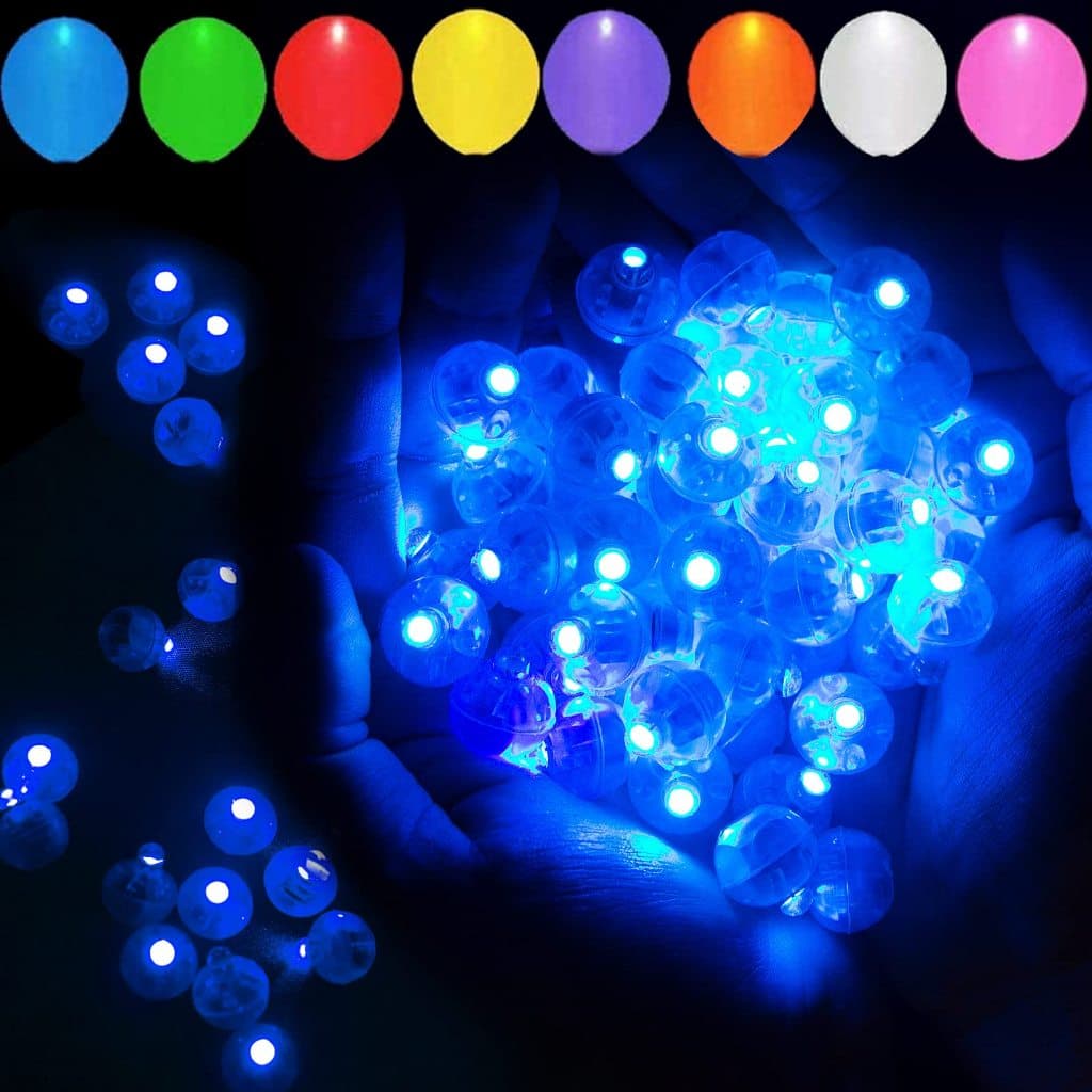 10/20/50pcs Mini Luzes De Balão Led Azul Decoração De Festa De Aniversário