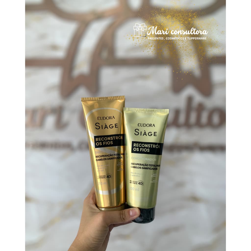 Combo Siàge Reconstrói os Fios: Shampoo 250ml + Condicionador 200ml Eudora