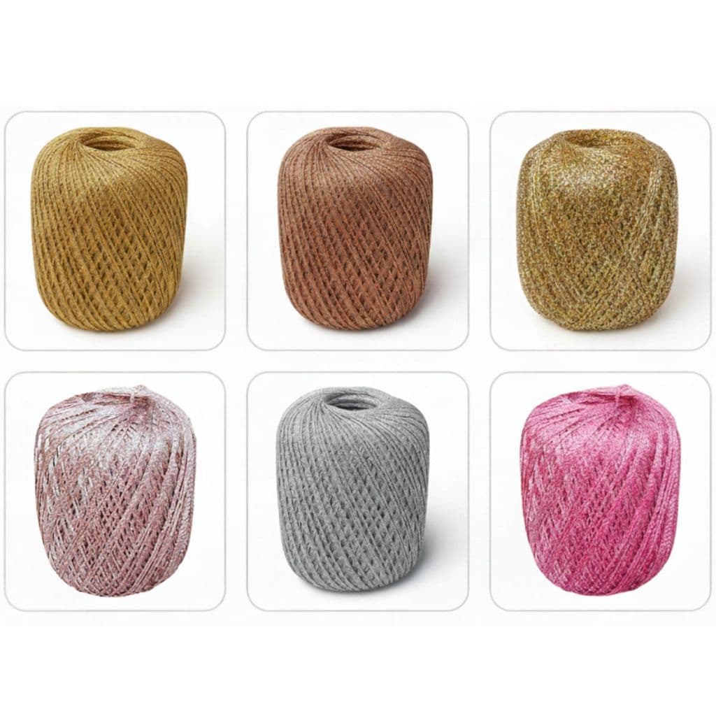 Fio Premium Para Crochê Dourado ou Prata Com Brilho Extra Para Acabamento de Artesanatos / Barbante