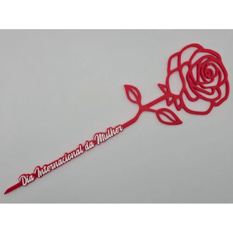 Rosa 3D Dia Internacional da Mulher Presente Criativo Rosa Eterna Decorativa Lembrancinha Feminina