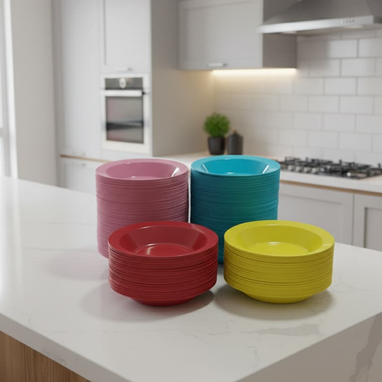 Kit Pratos Plásticos Fundo Redondo 10 a 50 Unidades Ideal Para Festas Escolas Creches Resistente Uso Diário