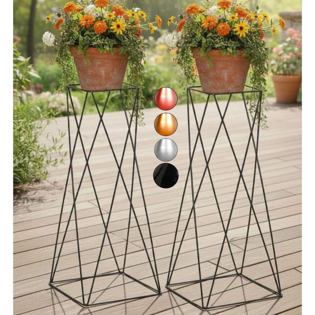 2 Tripé Suporte Plantas Vaso Chão Quadrado Alto Grande 80cm