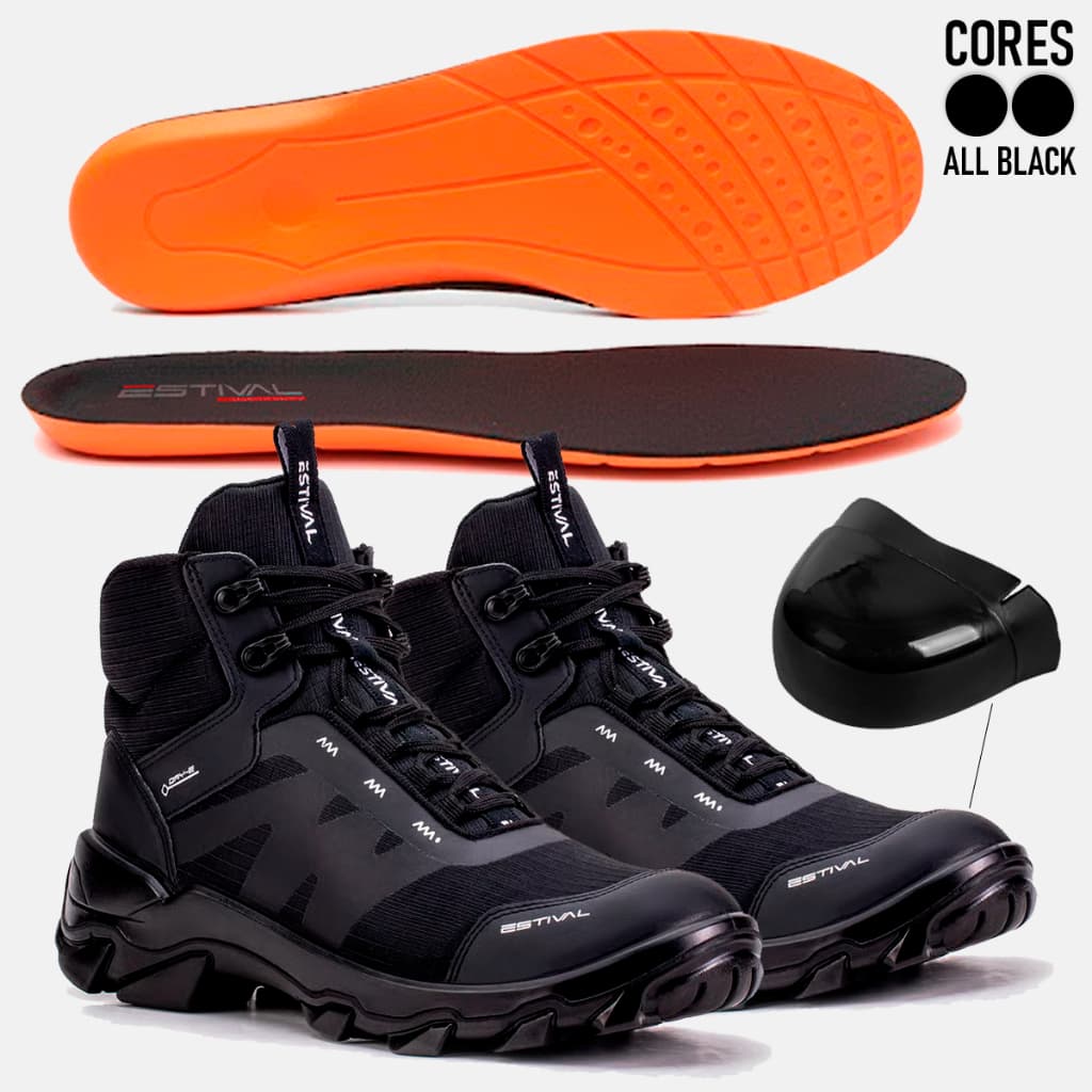 Bota de Segurança Future All Black Hybrid Estival - Brinde Palmilha PU - Preto - Bico Composite CA 47901 - HB40003S1BK