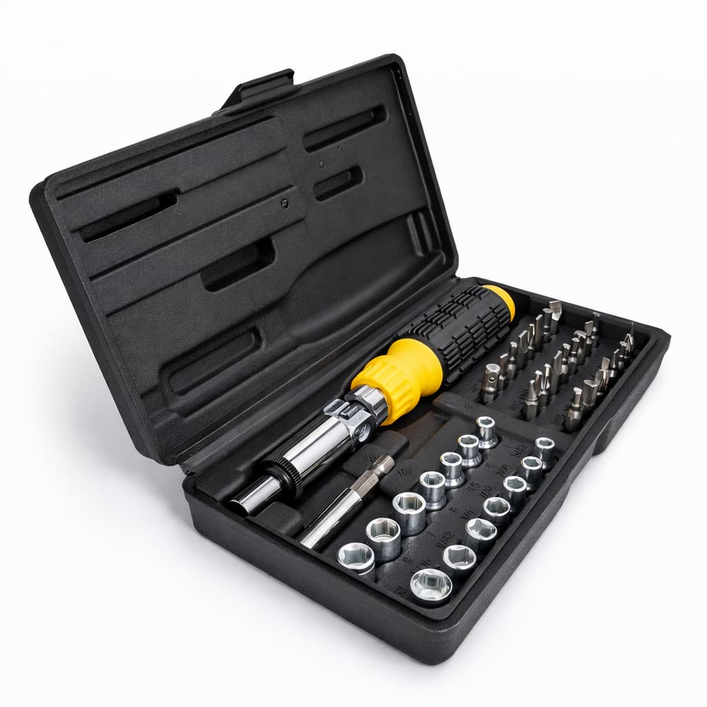 Kit de Soquetes e Chaves Catraca 40 Peças Chave Fenda Phillips