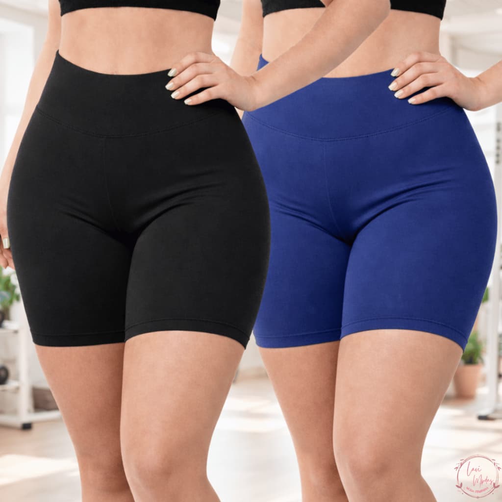 Shorts Feminino Legging Tecido Suplex Cintura Alta Versátil