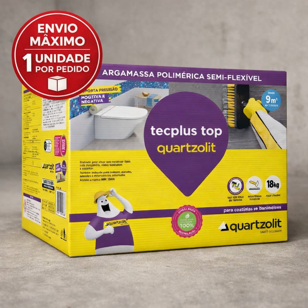 Impermeabilizante Quartzolit Tecplus Top 18kg Argamassa Polimerica Semi Flexivel Box Banheiro Piso