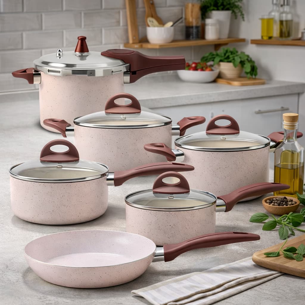 Jogo de Panelas Cerâmica Antiaderente Indução e Gás Kit Completo Cozinha