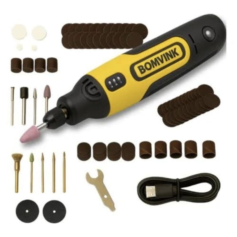 Mini Micro Retífica Digital Bomvink 21V Kit Completo