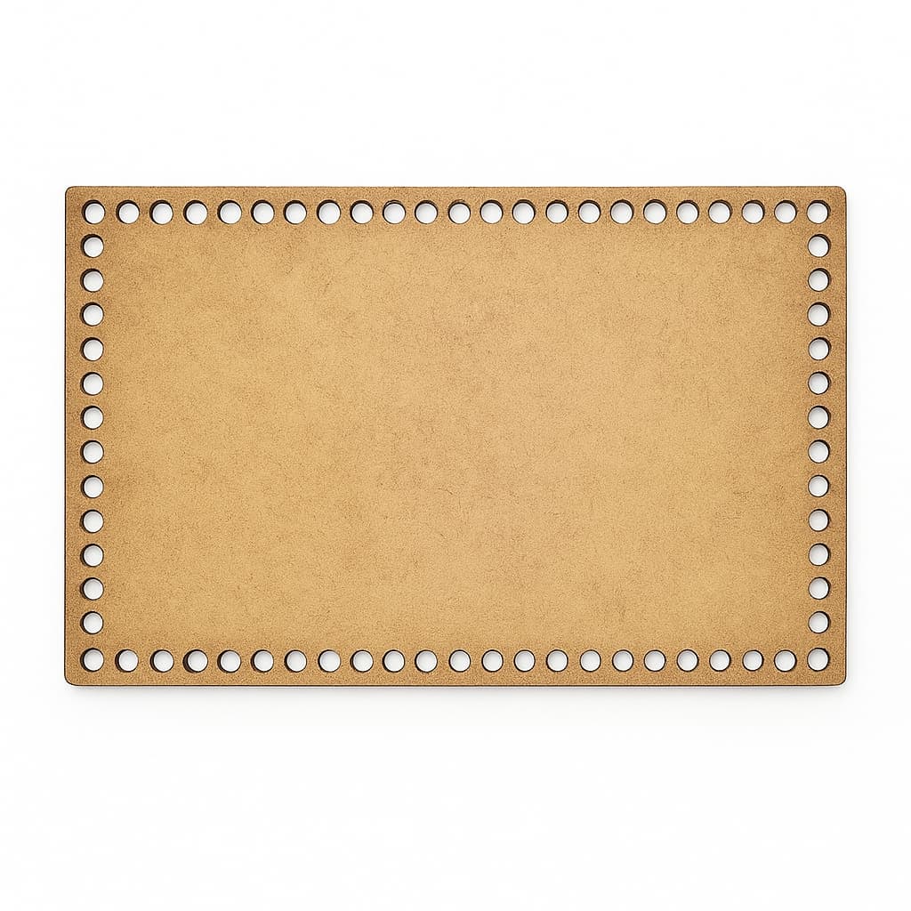 Kit 2 Base Retangular 40x45 cm MDF Cru para Cesto Crochê Fio de Malha