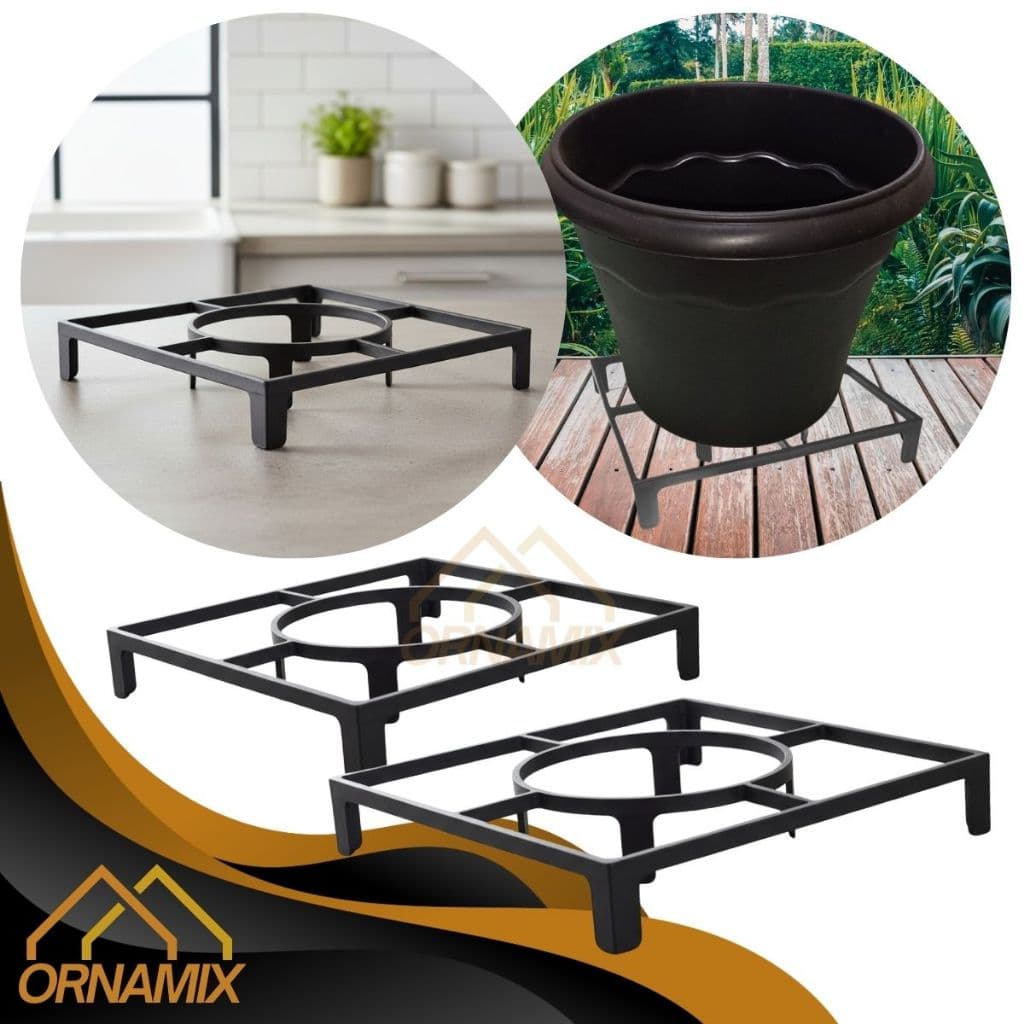3/12 Suporte de Chão P/ Cultivo em Vaso Rasteiro Quadrado Plástico 24x24cm P/ Produtor Nutriplan Plantas Flores