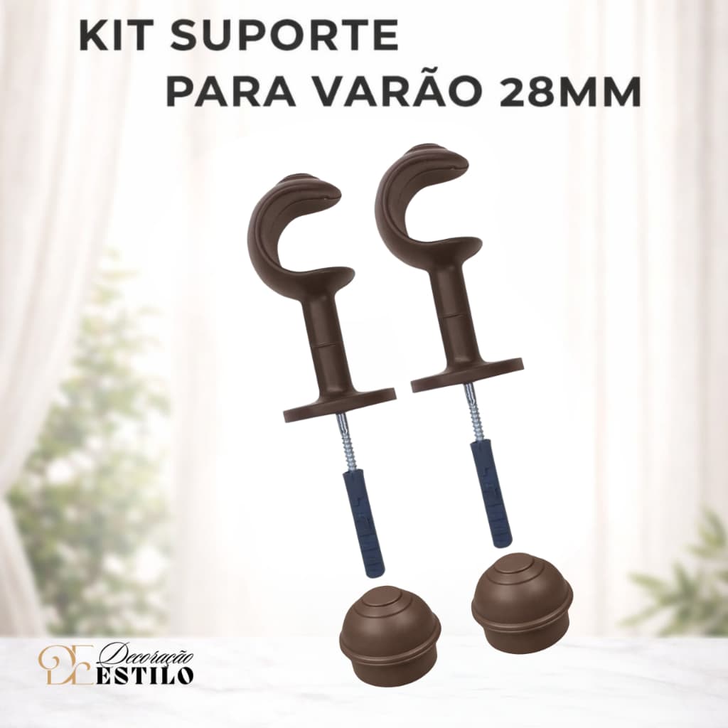 Kit C/2 Suporte para varão de cortina 28mm em plástico várias cores