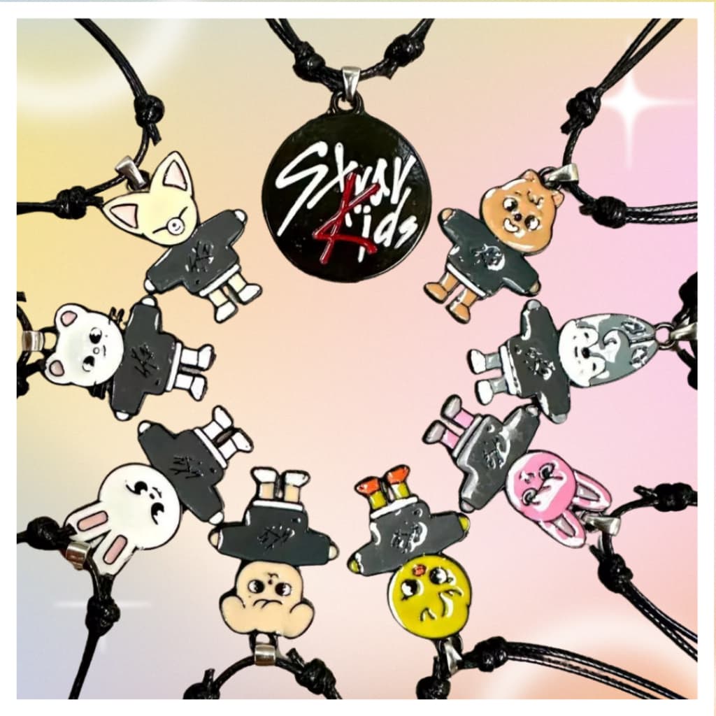 Colar Stray Kids SKZOO K-pop – Pingente Personagens Cute Ajustável | Acessório Estiloso para Fãs