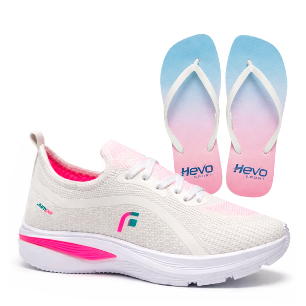 Tênis Feminino Jumper para Caminhada Academia Treino com Chinelo