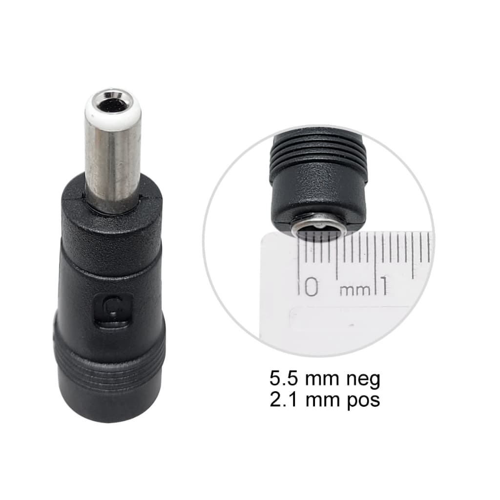 Adaptador P/ Fonte de alimentação P4 Fêmea 5.5 x 2.1mm, para saída 5.5 x 2.5mm