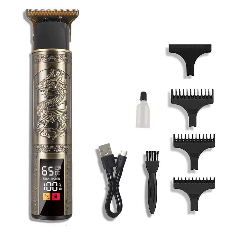 Maquina De Barbear Cortar Cabelo Aparador Profissional Barbeador Acabamento Sem Fio Portátil Com Visor Digital