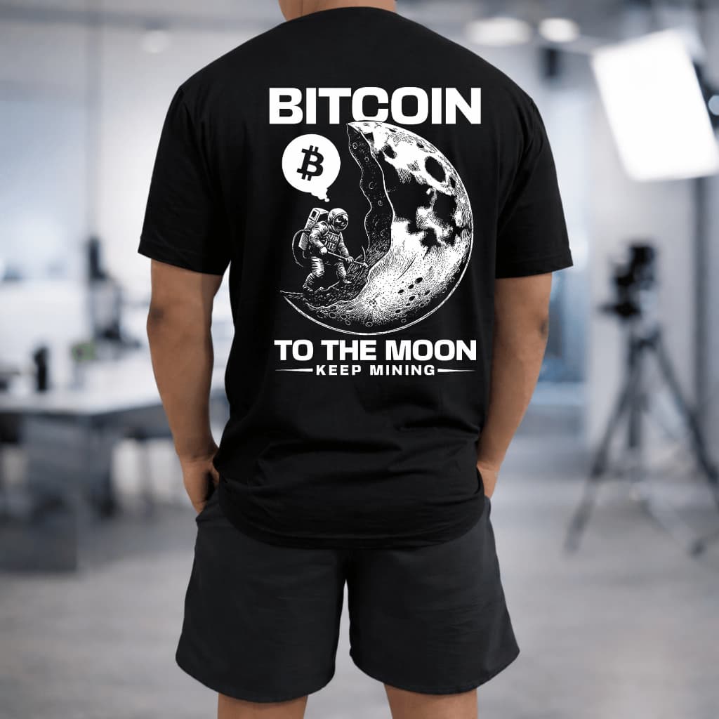 Camiseta Masculina Estampada Bitcoin Lua 100% Algodão Unissex Envio Rapido
