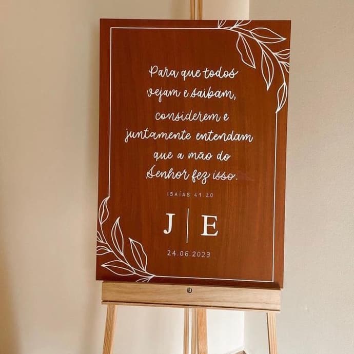 Quadro Placa Recepção De Casamento Versículo Iniciais Nome