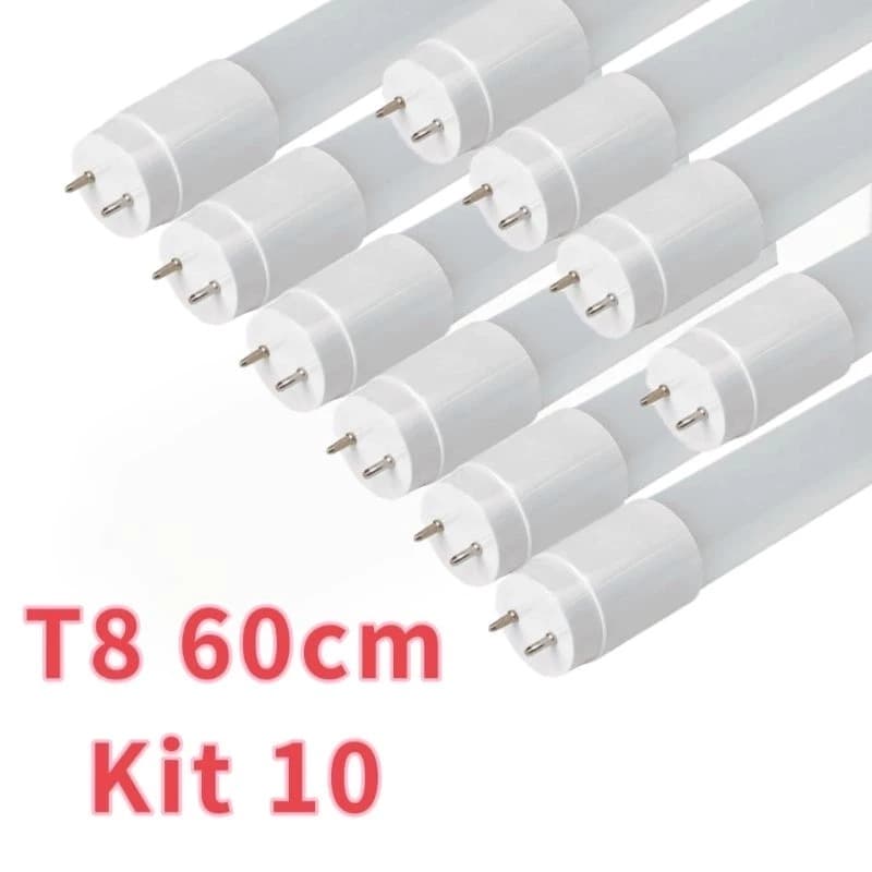 Kit 10 Lampada Tubular Led 9w 4000k Branco Morno 60cm Avant