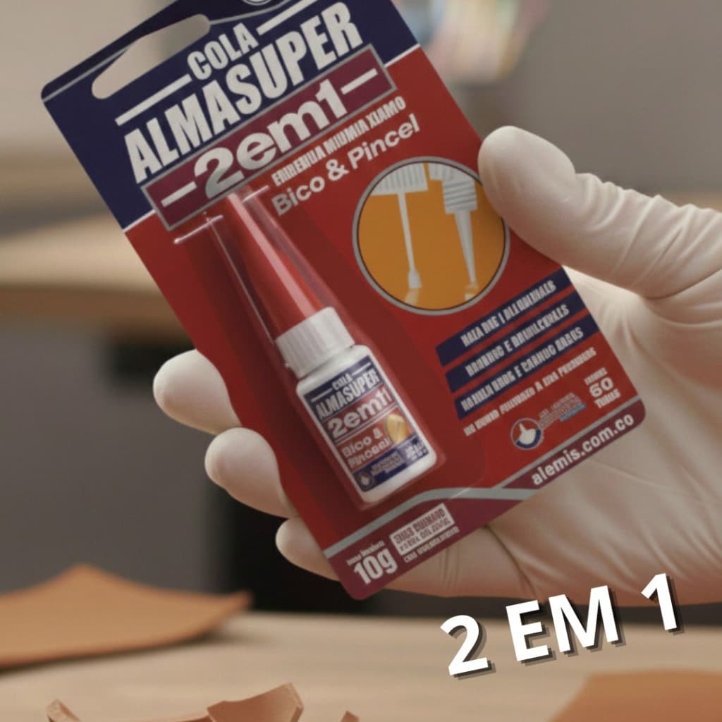 Cola Instantânea 2 em 1 Almasuper– Bico e Pincel 10g Profissional