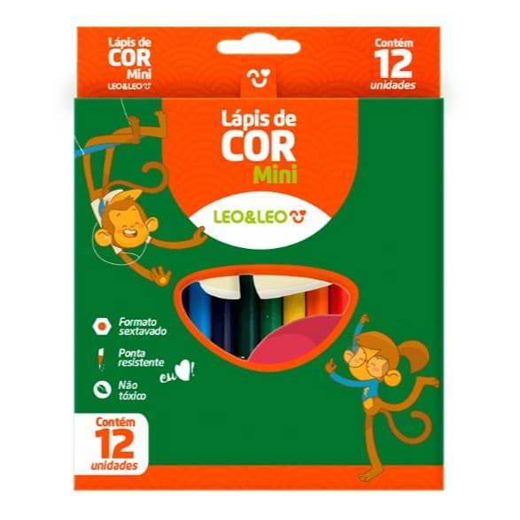 12 Caixas Lápis De Cor Aquarelável Leoleo Sextavado 12 Cores