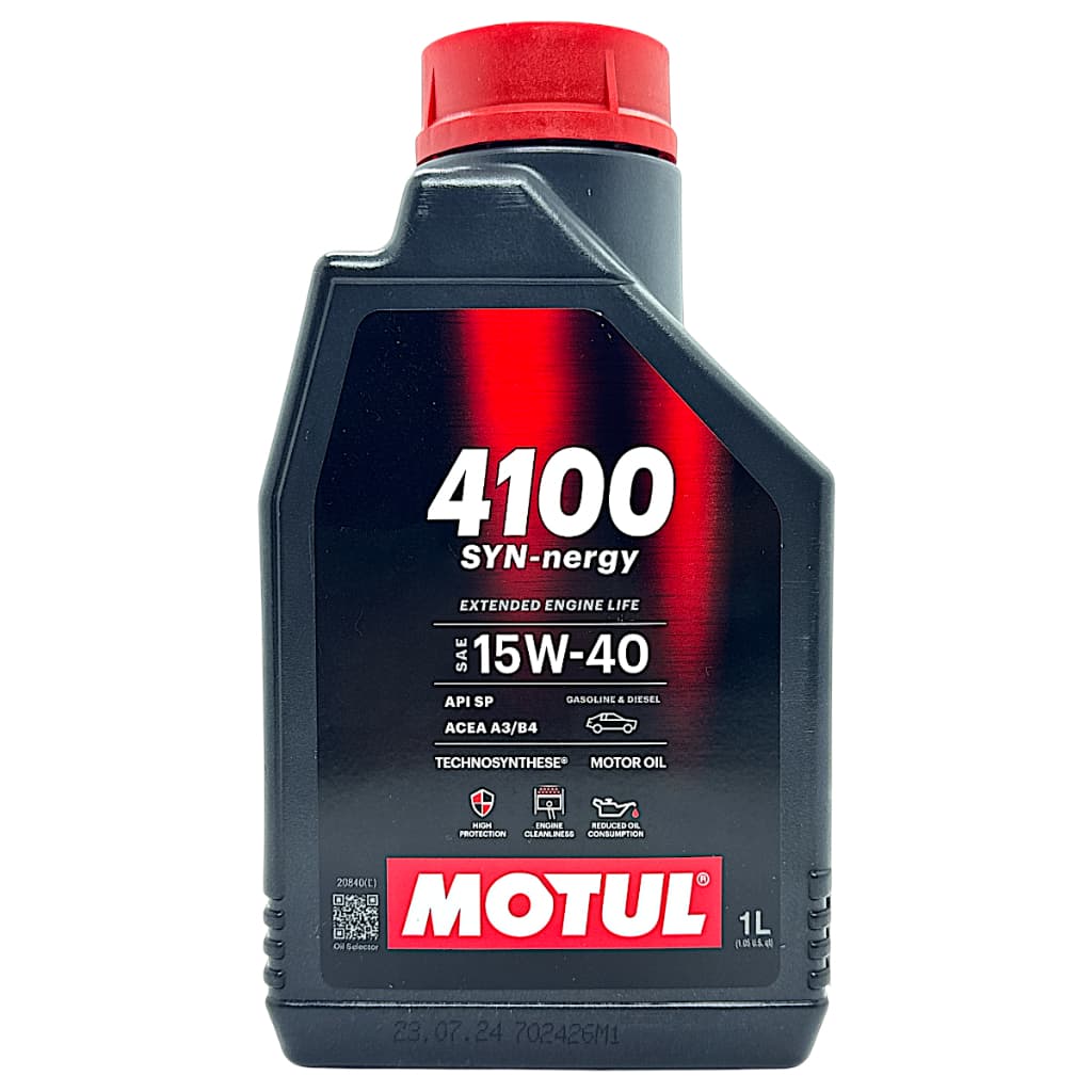 Óleo de Motor Motul 4100 Syn-Nergy 15w40 Api Sp / Acea A3 B4 Motores Gasolina Diesel Flex
