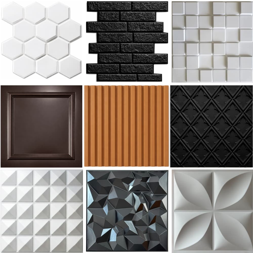 Kit com 5 / 10 Placas 3d - Decoração de Parede - 50x50cm - Placa 3D PVC